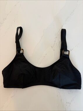 Cupshe Black Soft-Cup Bikini top Adjustable Straps Size L (note)